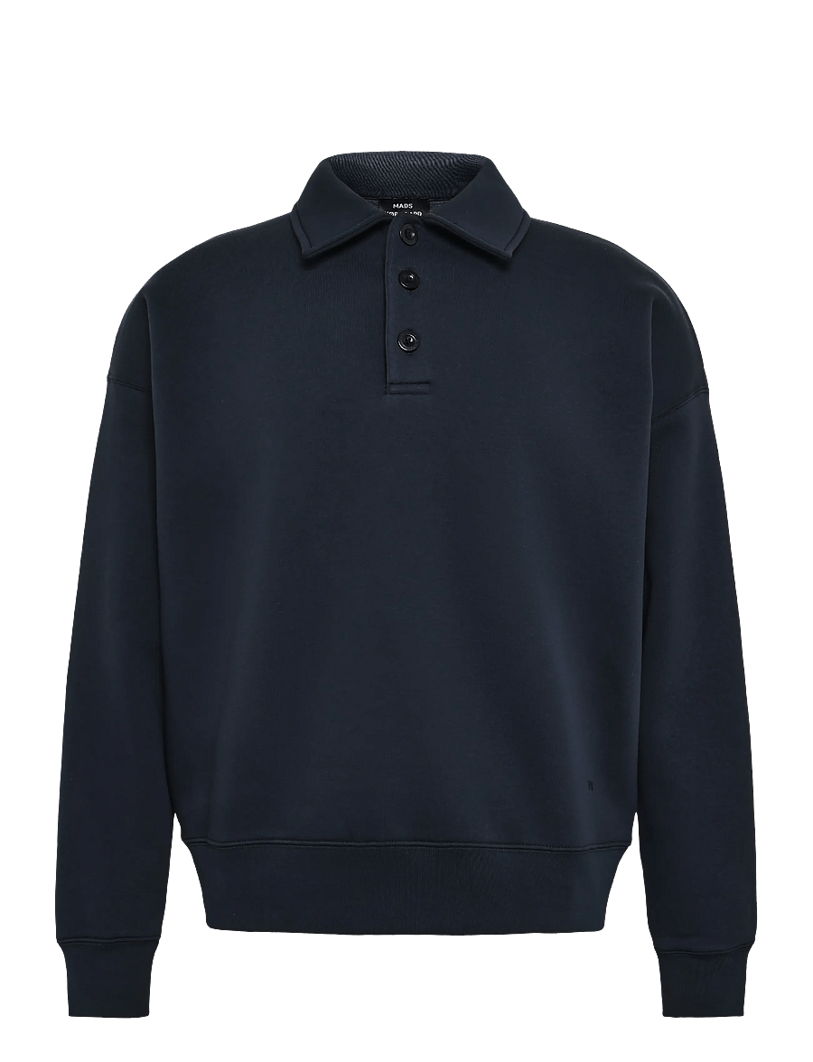 Mads Nørgaard - Standard Bram Polo Sweat - polos à manches longues - sky captain - 1