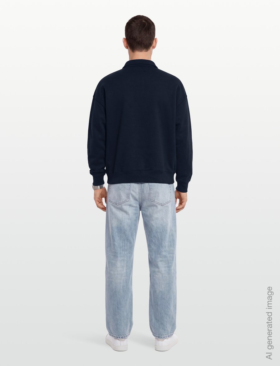 Mads Nørgaard - Standard Bram Polo Sweat - polos à manches longues - sky captain - 4