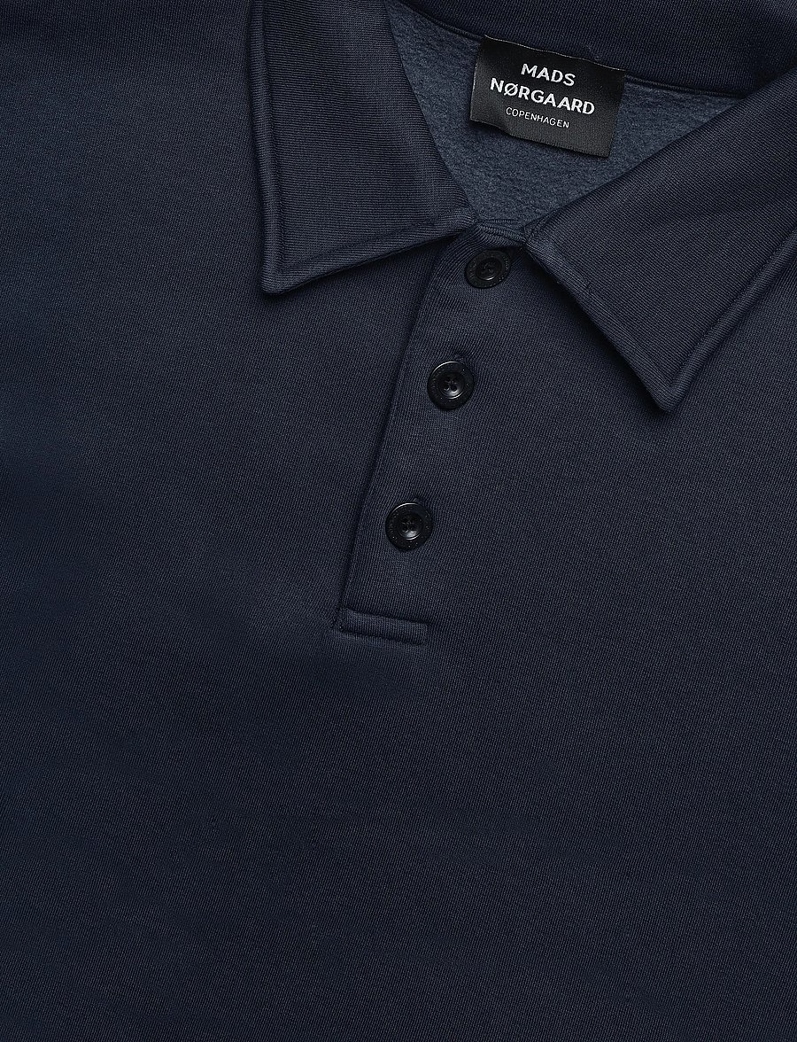 Mads Nørgaard - Standard Bram Polo Sweat - polos à manches longues - sky captain - 5