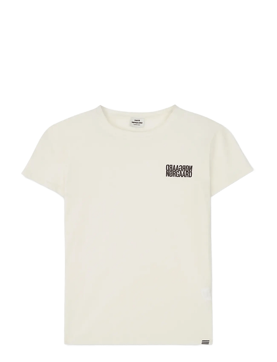 Mads Nørgaard - Single Cotton Tuvina mini mirror Tee - t-shirts - vanilla ice - 0