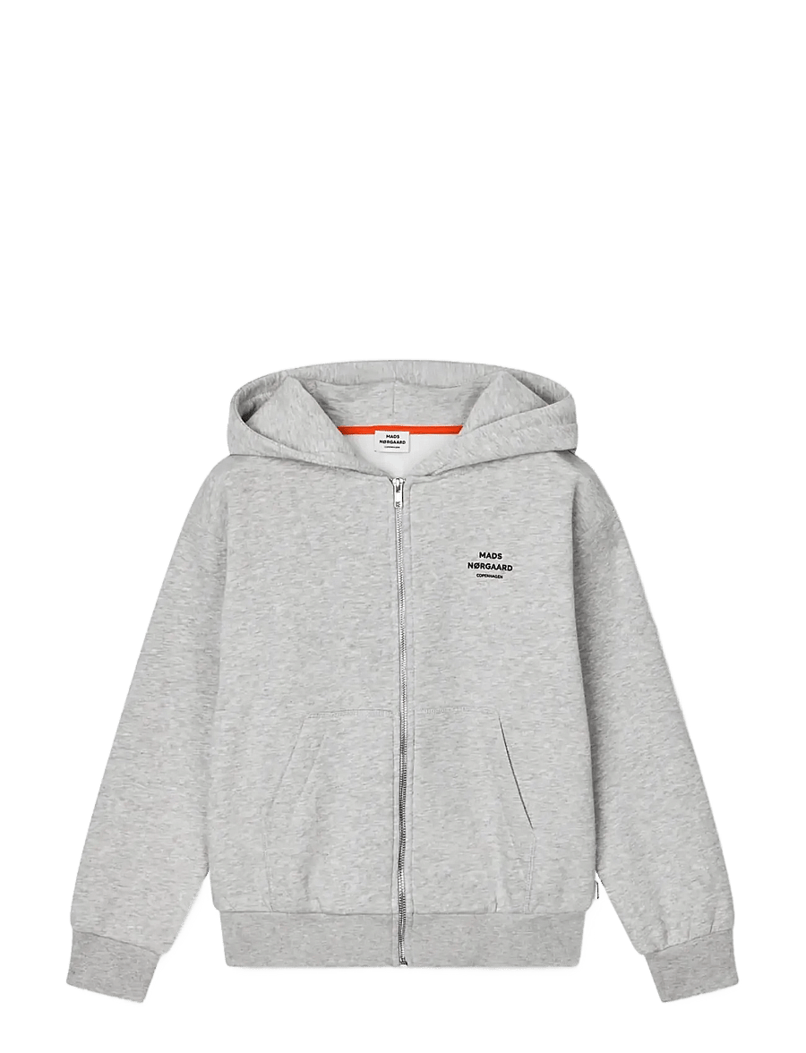 Mads Nørgaard - Mix Sweat N Sonan Zip Hoodie - kapuzenpullover - grey melange - 0