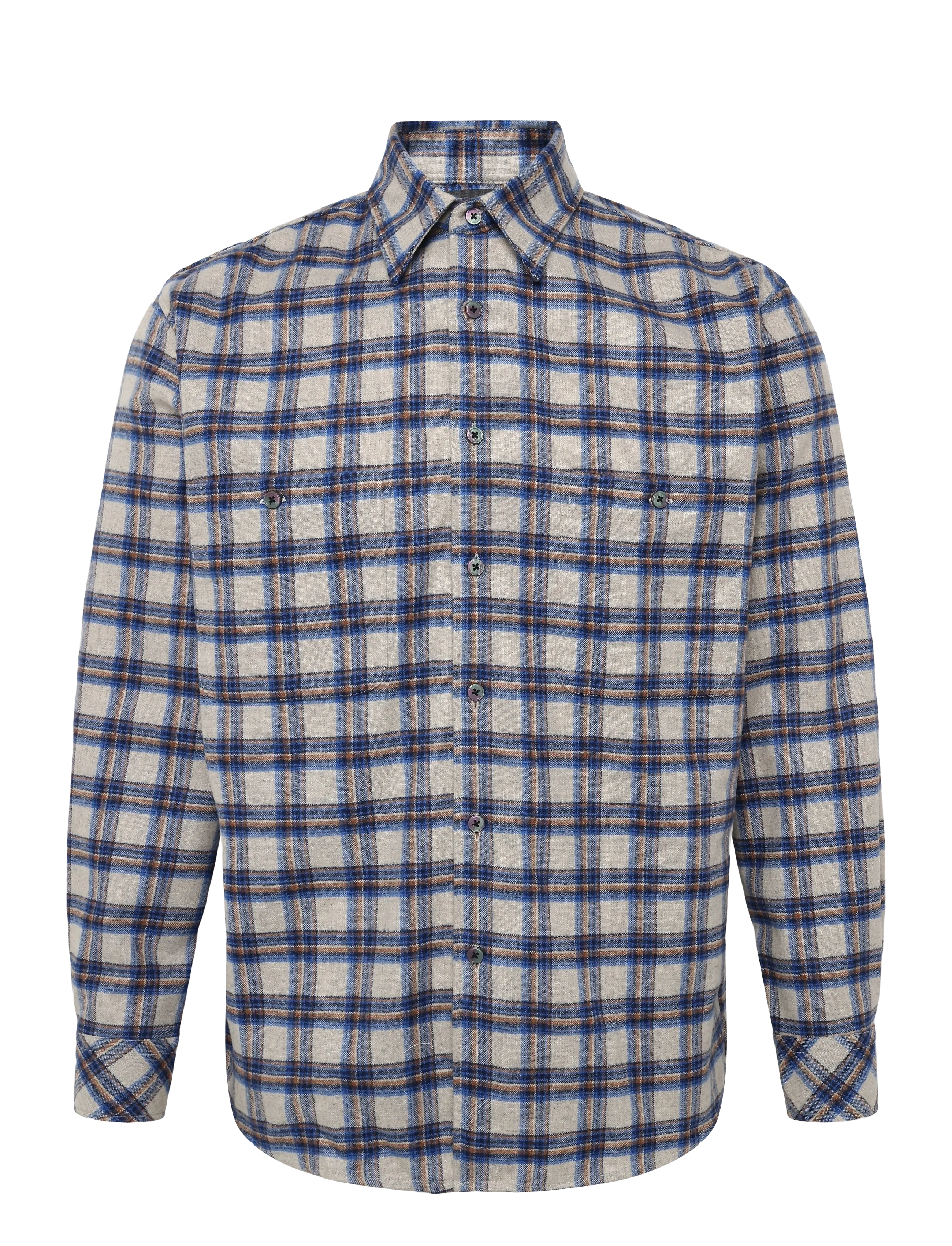 Mads Nørgaard Italian Wool Marcel Loto Shirt - Hemden - OVERLAND TREK CH. / navy