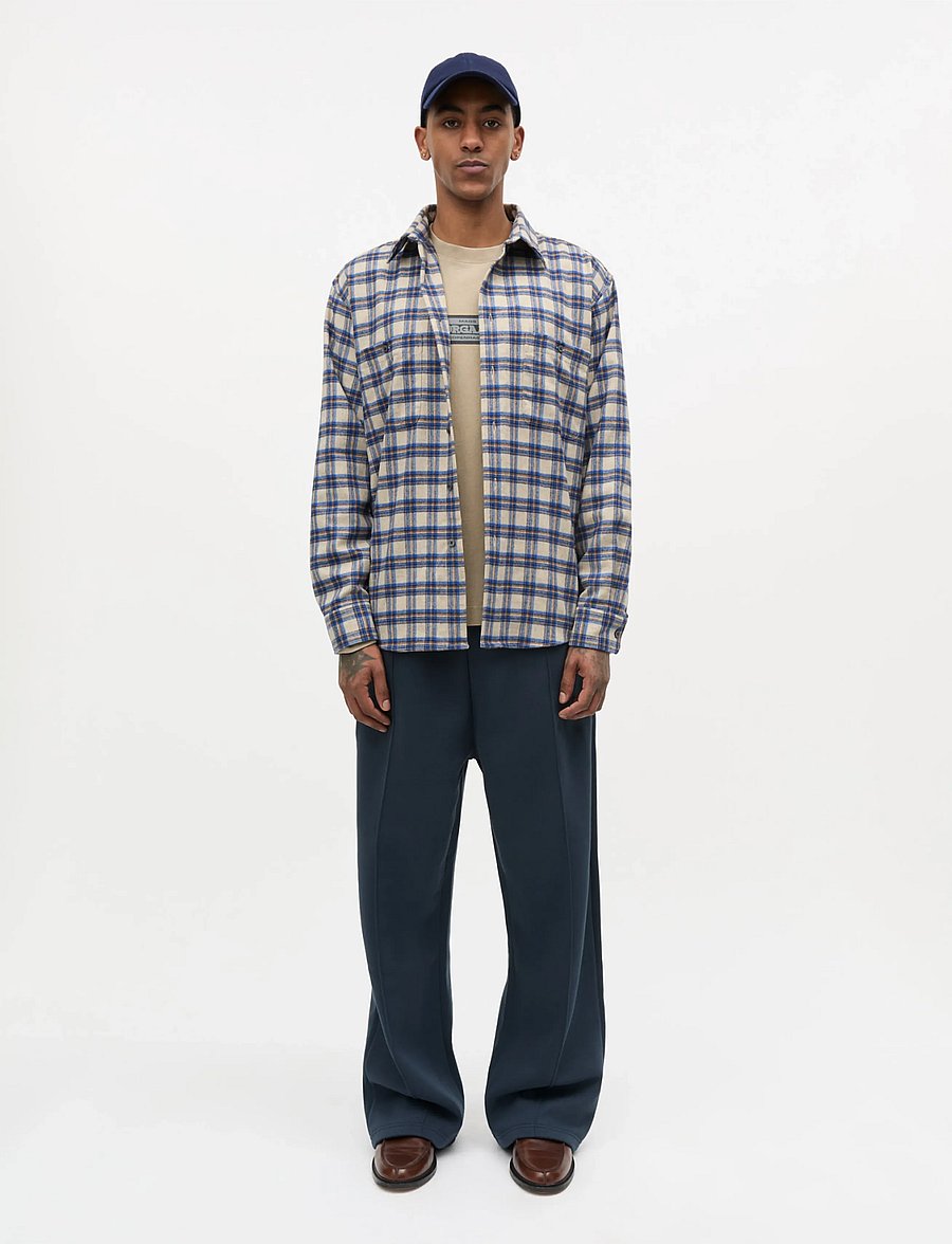 Mads Nørgaard - Italian Wool Marcel Loto Shirt - overland trek ch. - 0