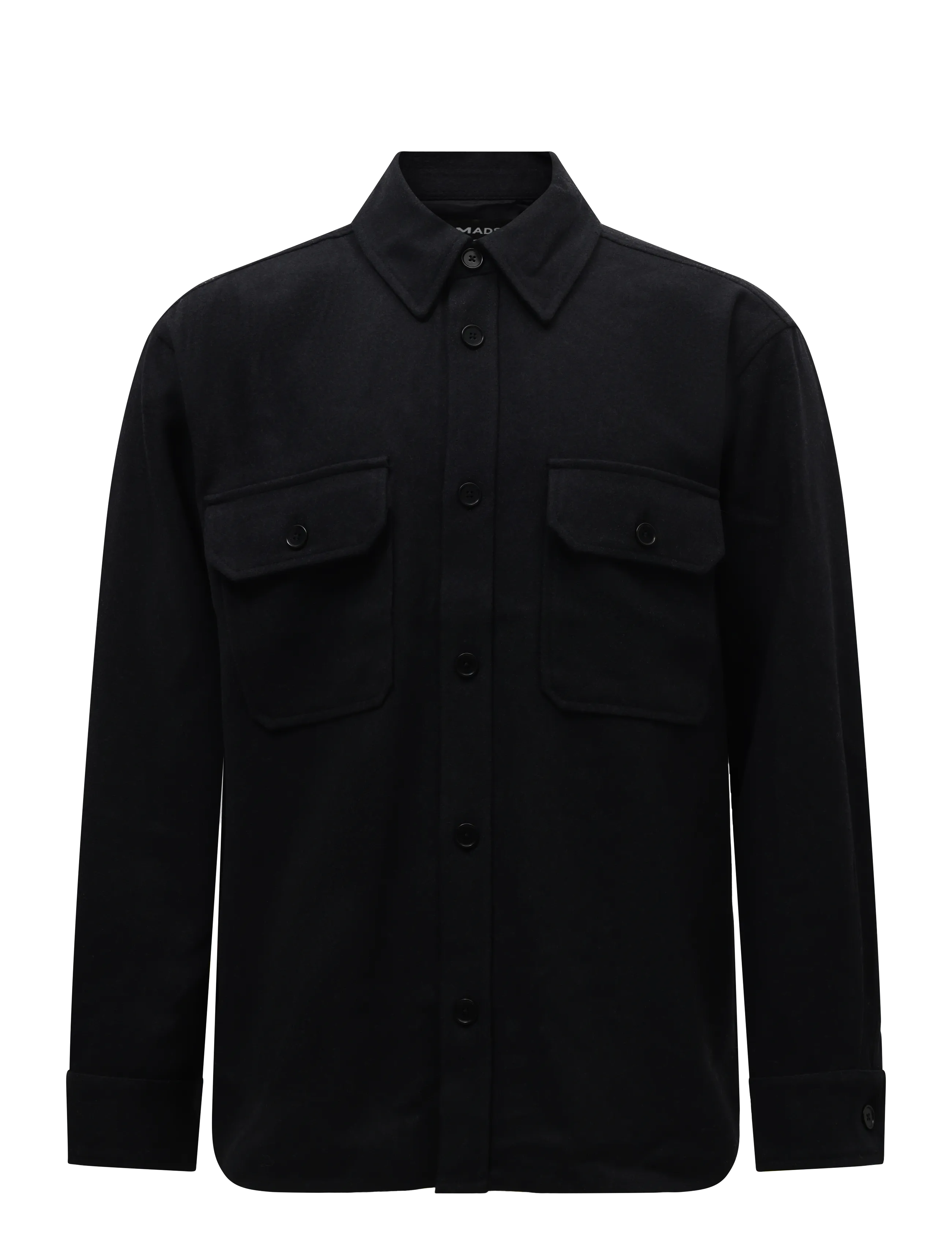 Mads Nørgaard Felted Wool August Work Shirt - Riided - CHARCOAL MELANGE / grey