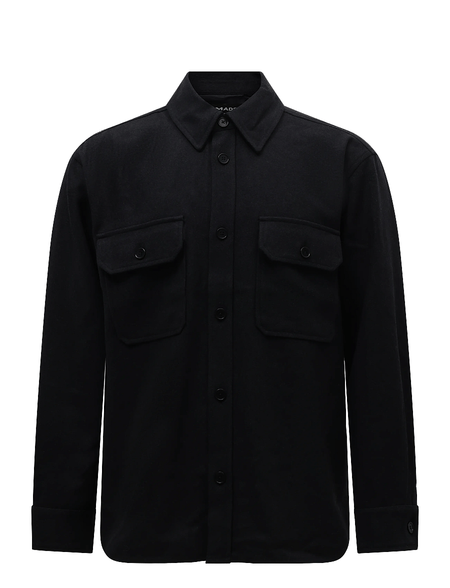 Mads Nørgaard - Felted Wool August Work Shirt - osta olukorra järgi - charcoal melange - 0