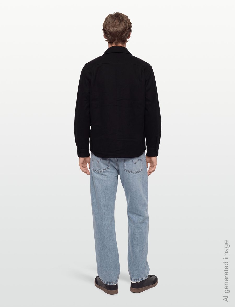 Mads Nørgaard - Felted Wool August Work Shirt - shop by occasion - charcoal melange - 4