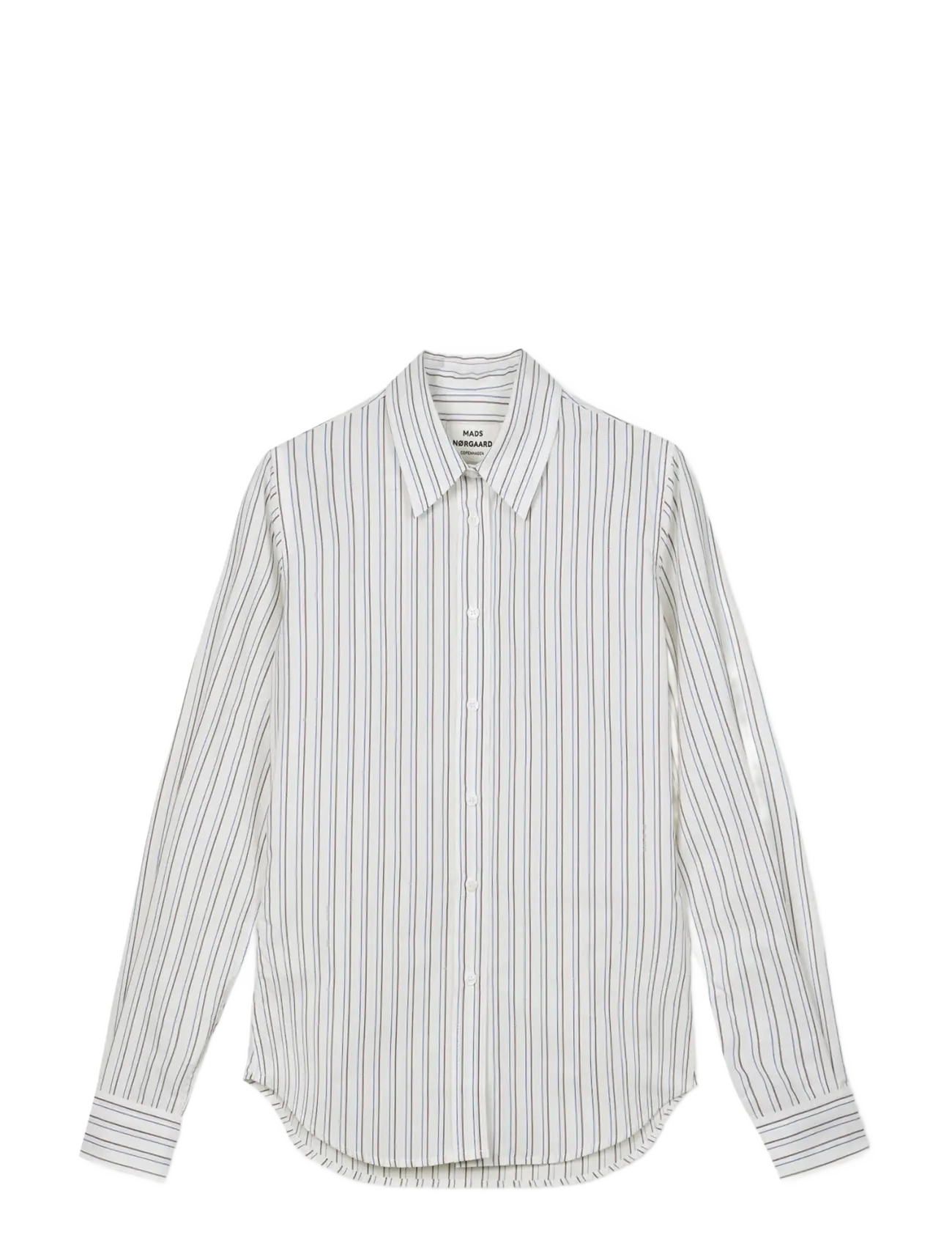 Mads Nørgaard Cohen Poplin Shady Shirt - Tøj - SNOW WHITE/WINETASTING / white