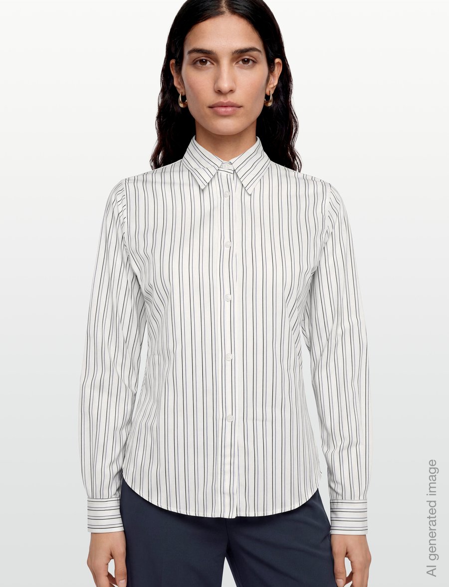 Mads Nørgaard - Cohen Poplin Shady Shirt - langärmlige hemden - snow white/winetasting - 3