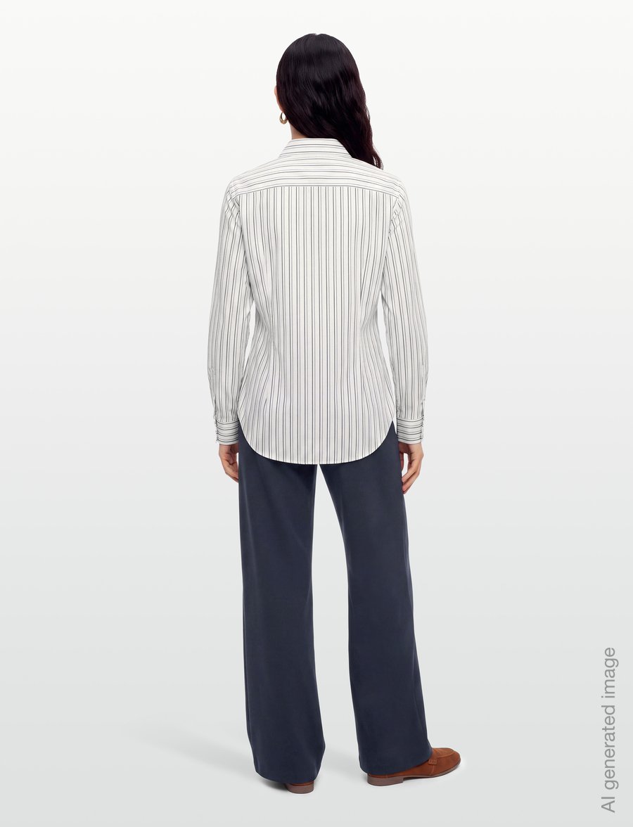 Mads Nørgaard - Cohen Poplin Shady Shirt - langärmlige hemden - snow white/winetasting - 4