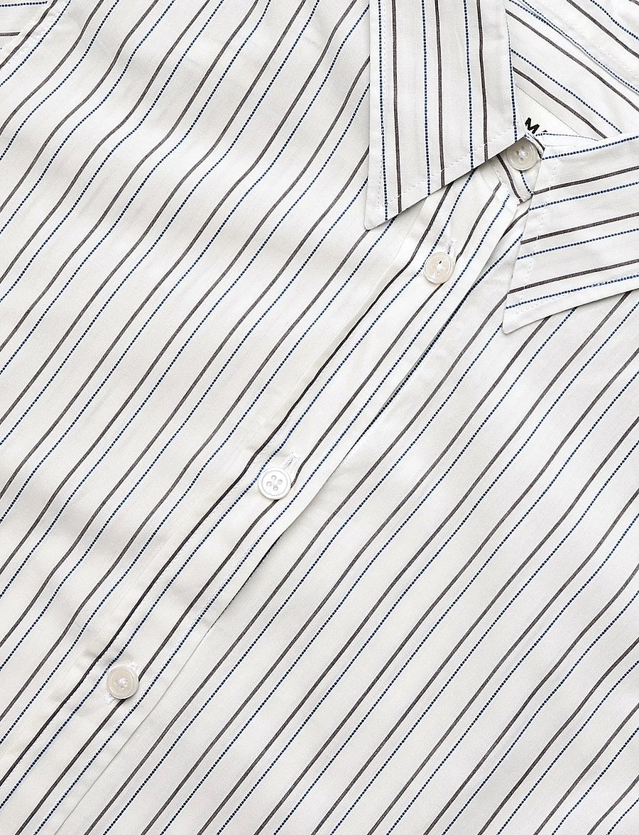 Mads Nørgaard - Cohen Poplin Shady Shirt - langärmlige hemden - snow white/winetasting - 5