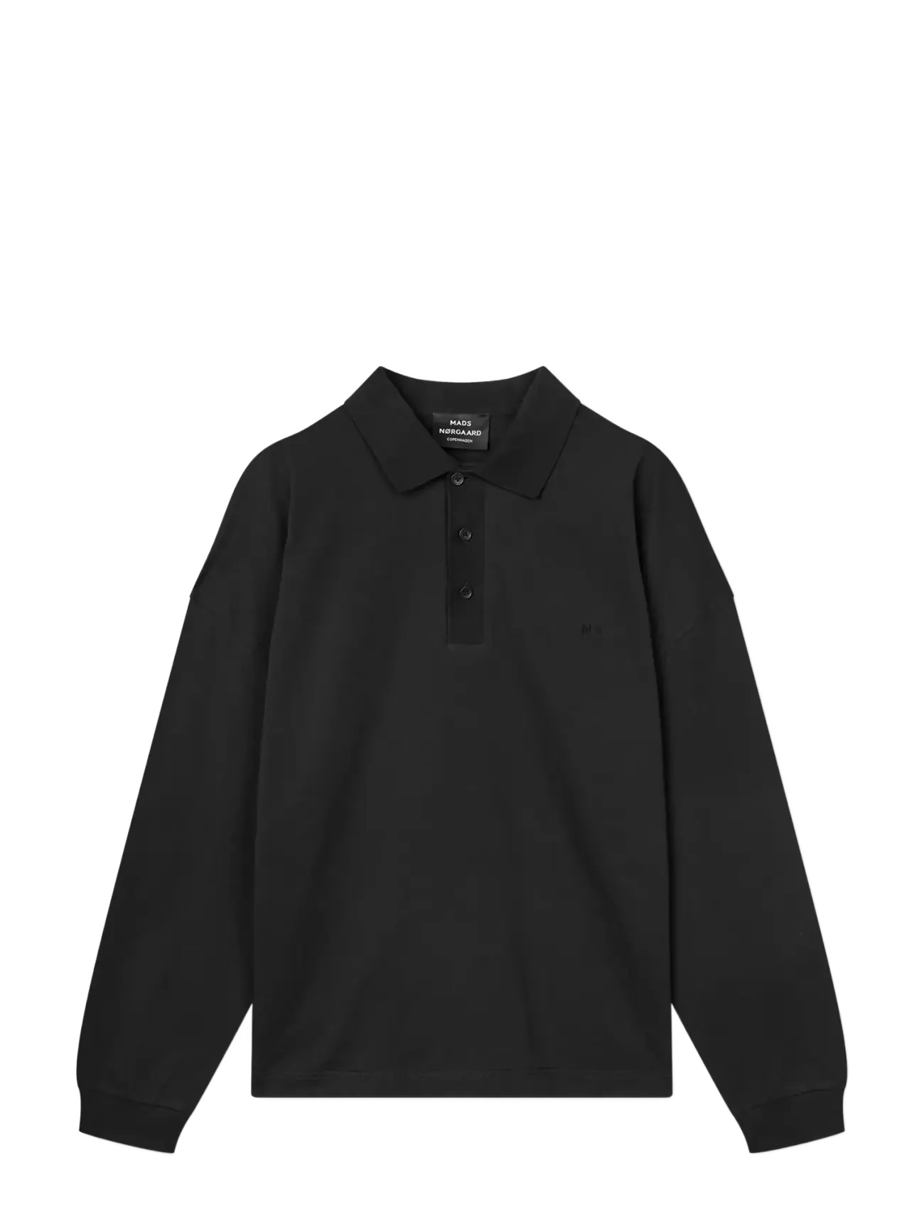 Mads Nørgaard Light Terry Polo Sweat - Sweatshirts - BLACK / black
