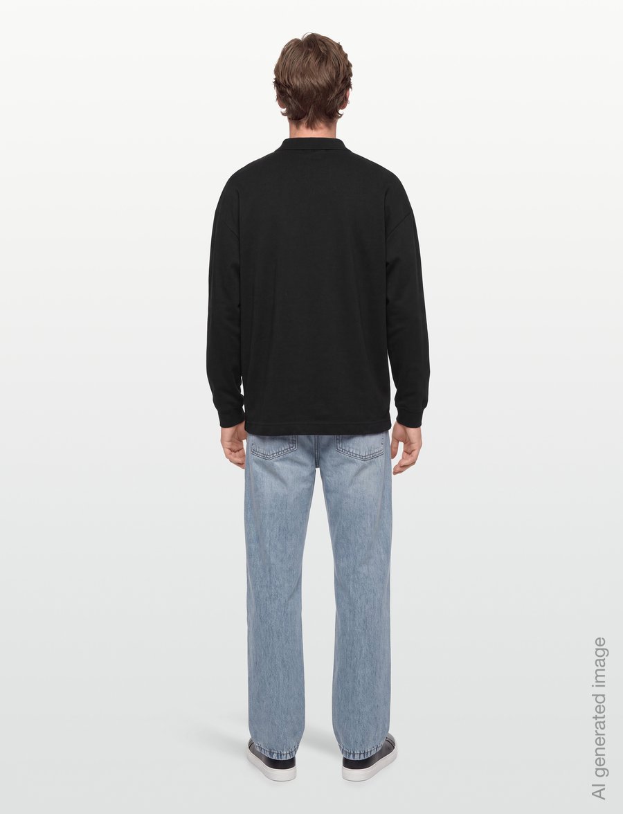Mads Nørgaard - Light Terry Polo Sweat - shoppa efter tillfälle - black - 4