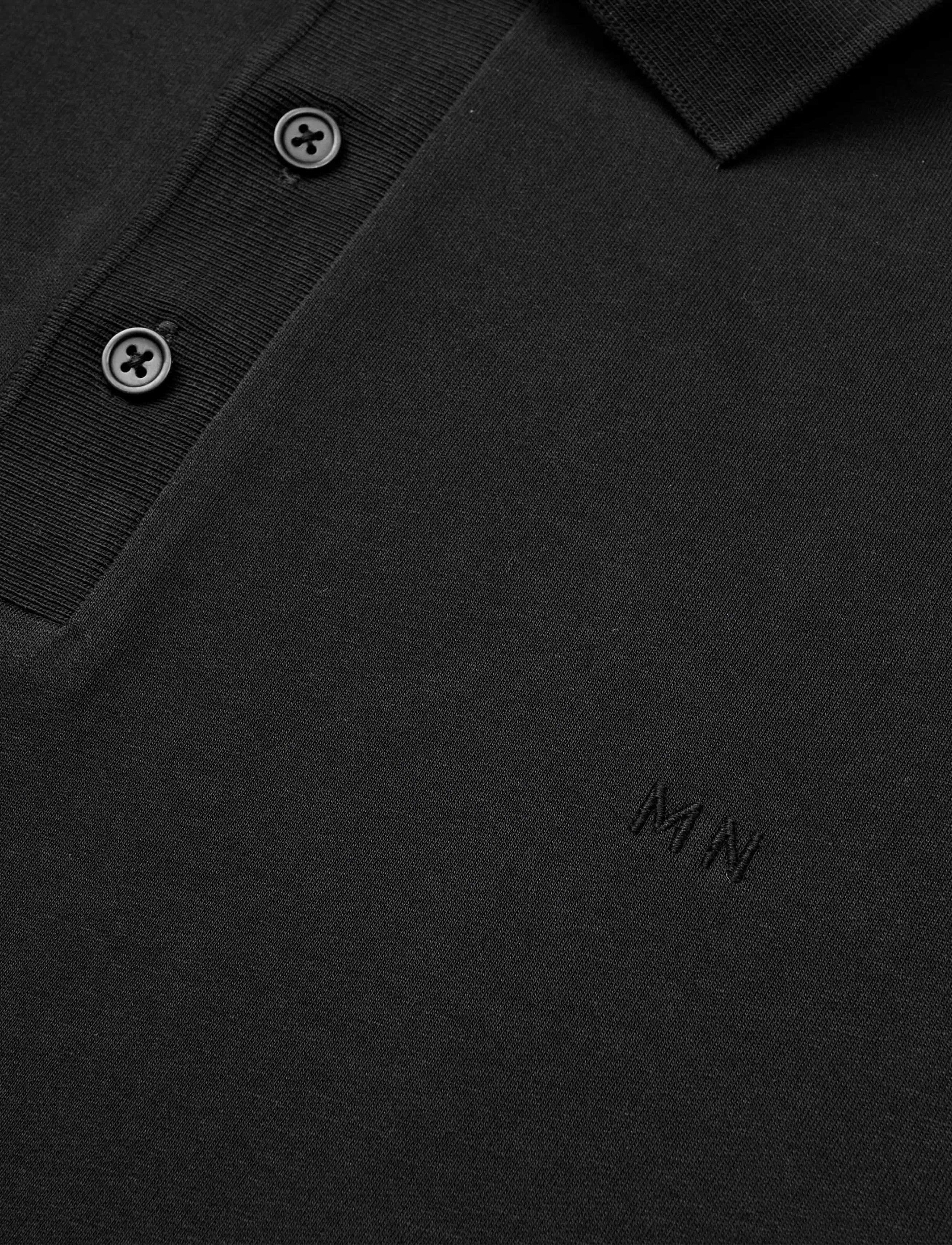Mads Nørgaard - Light Terry Polo Sweat - shop by occasion - black - 1