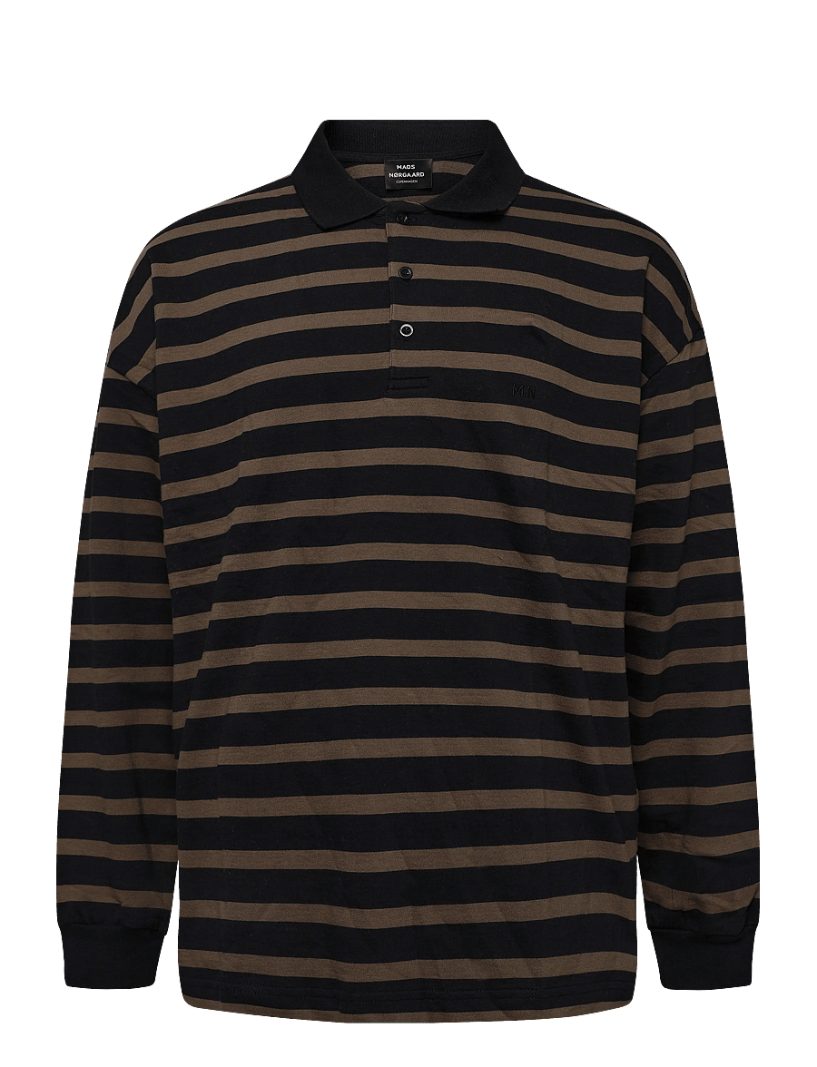 Mads Nørgaard - Light Terry Polo Sweat ST. - shop by occasion - tarmac/black st. - 0