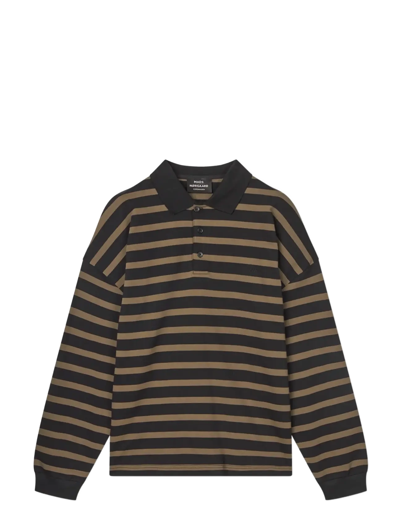 Mads Nørgaard Light Terry Polo Sweat ST. - Sweatshirts - TARMAC/BLACK ST. / black