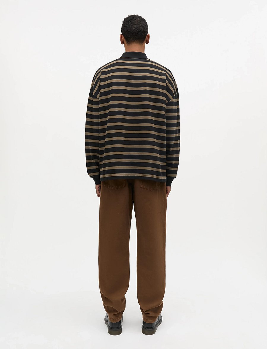 Mads Nørgaard - Light Terry Polo Sweat ST. - sweatshirts - tarmac/black st. - 1