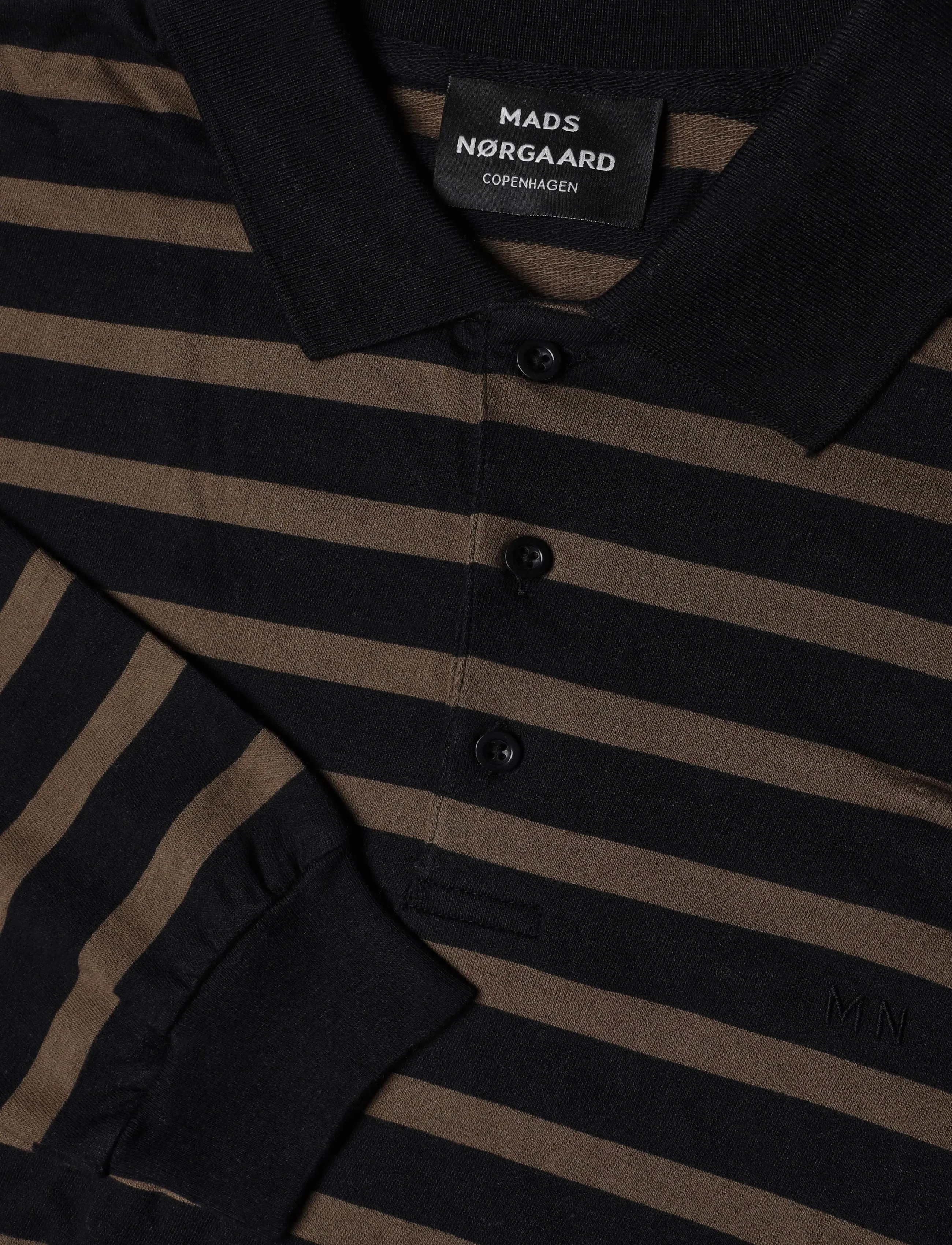 Mads Nørgaard - Light Terry Polo Sweat ST. - shop by occasion - tarmac/black st. - 3