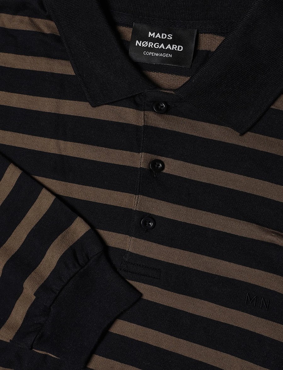 Mads Nørgaard - Light Terry Polo Sweat ST. - shop by occasion - tarmac/black st. - 3