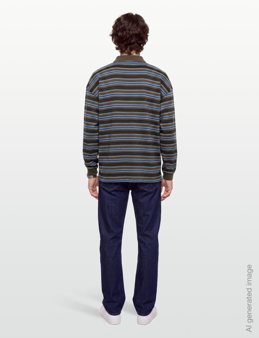 Mads Nørgaard - Light Terry Polo Sweat ST. - sweatshirts - tarmac multi st. - 4