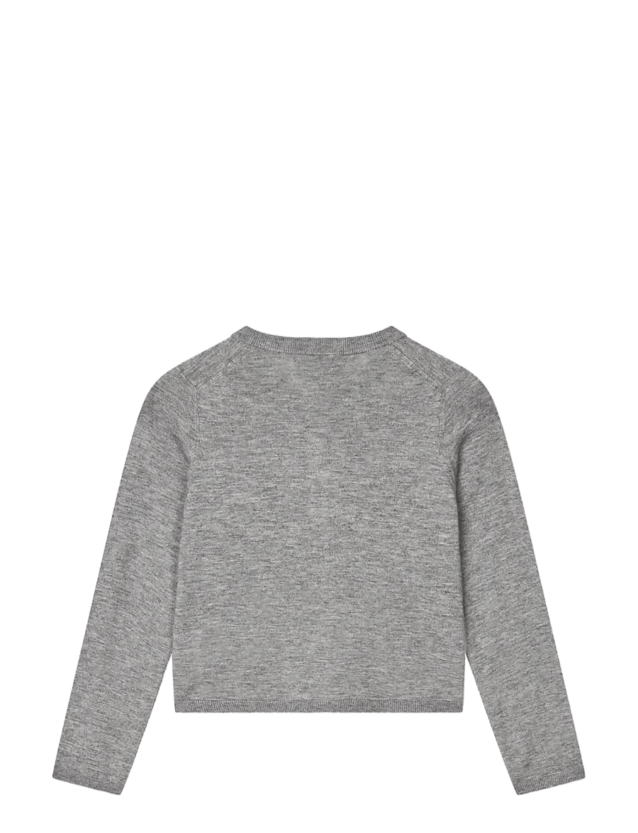 Mads Nørgaard - Fine Merino Charlie Knit - cardigans - mid grey melange - 1