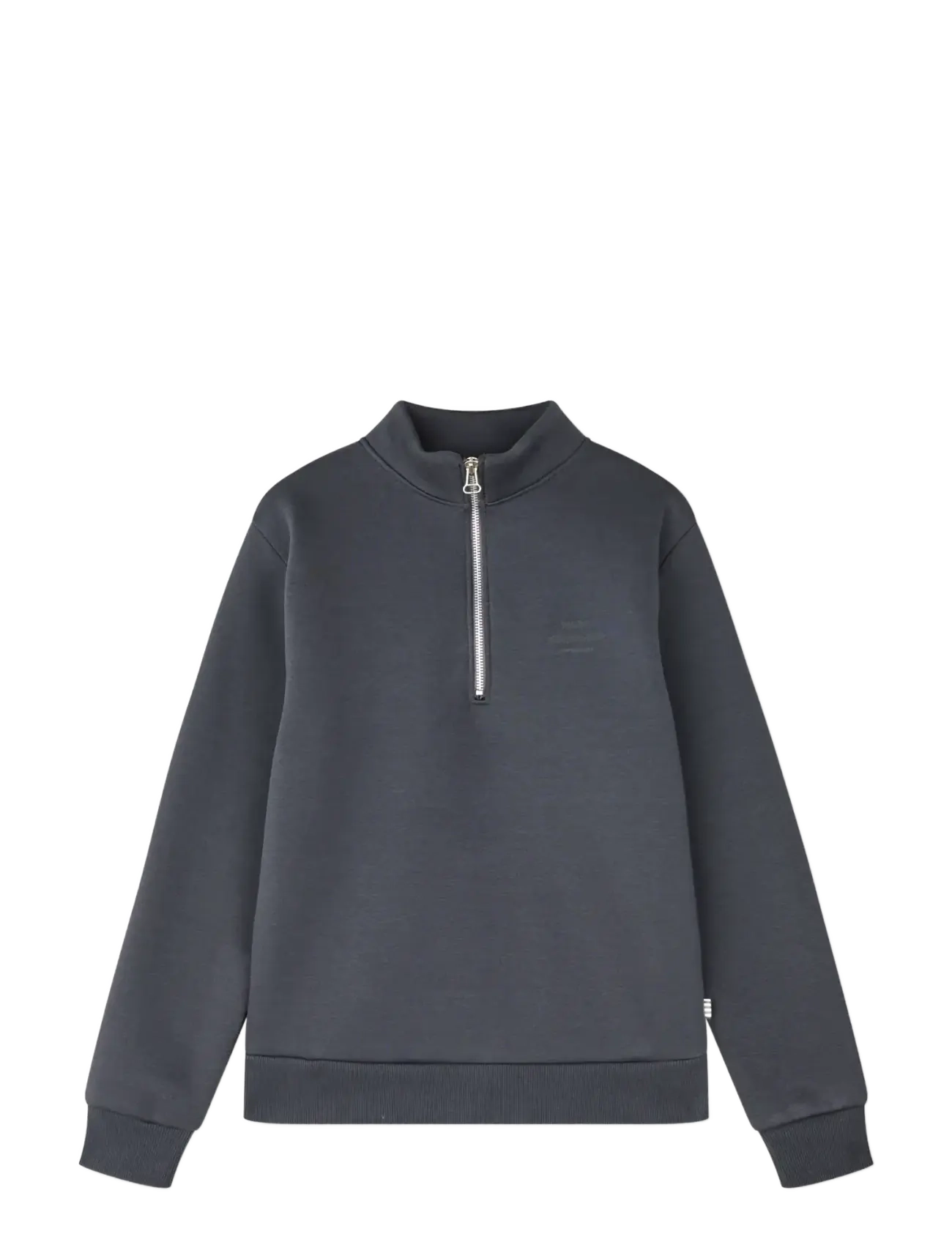 Mads Nørgaard - Mix Sweat N Crewie Half Zip Sweatshirt - sweatshirts - asphalt - 0