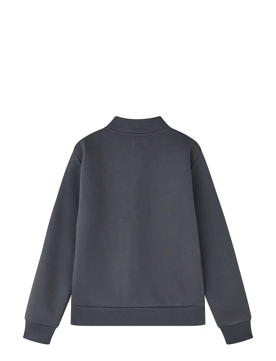 Mads Nørgaard - Mix Sweat N Crewie Half Zip Sweatshirt - sweatshirts - asphalt - 1