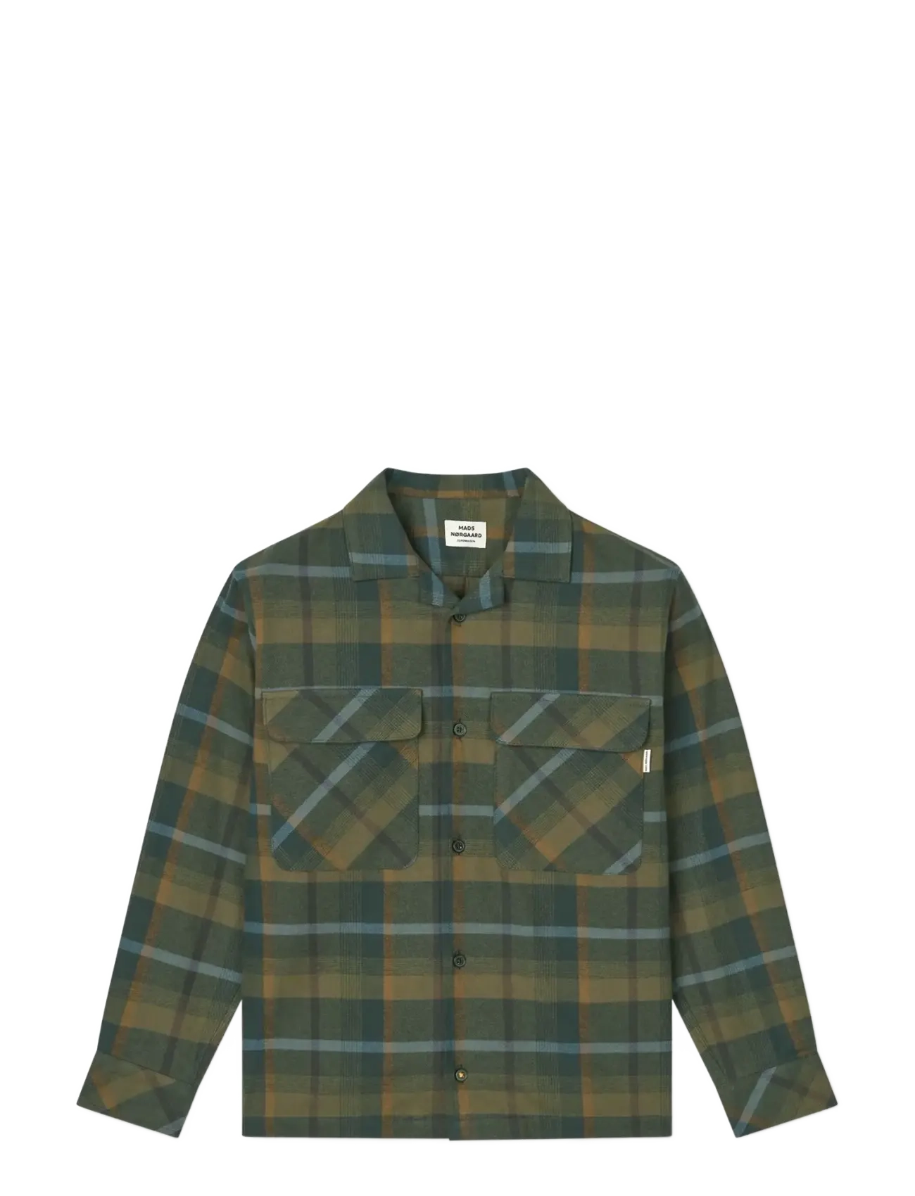 Mads Nørgaard Brushed Flannel Lukas Shirt - Barn 98-134 - TARMAC CHECK / khaki/green