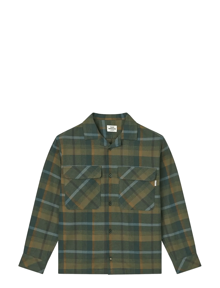 Mads Nørgaard - Brushed Flannel Lukas Shirt - långärmade skjortor - tarmac check - 0