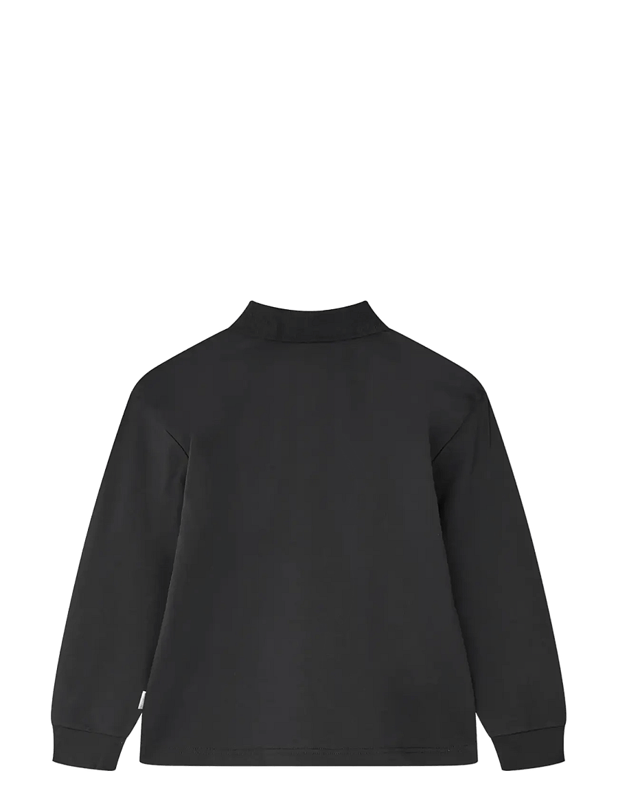 Mads Nørgaard - Light Terry Jan Polo L/S - langærmede poloer - black - 1