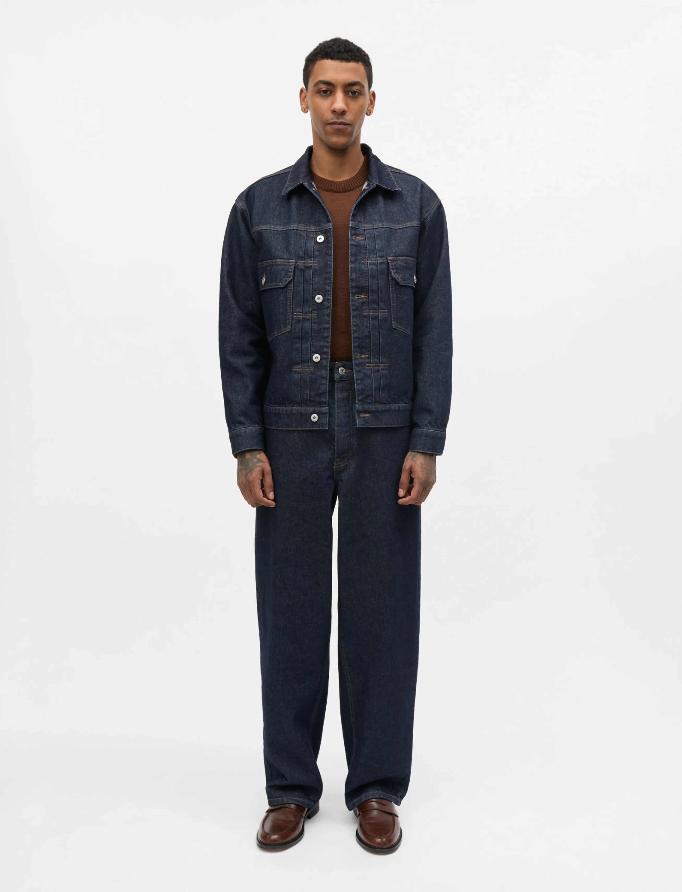 Mads Nørgaard Arizona Denim Trucker Jacket, XL, Navy, Denim > Unlined Denim Jackets, Herre