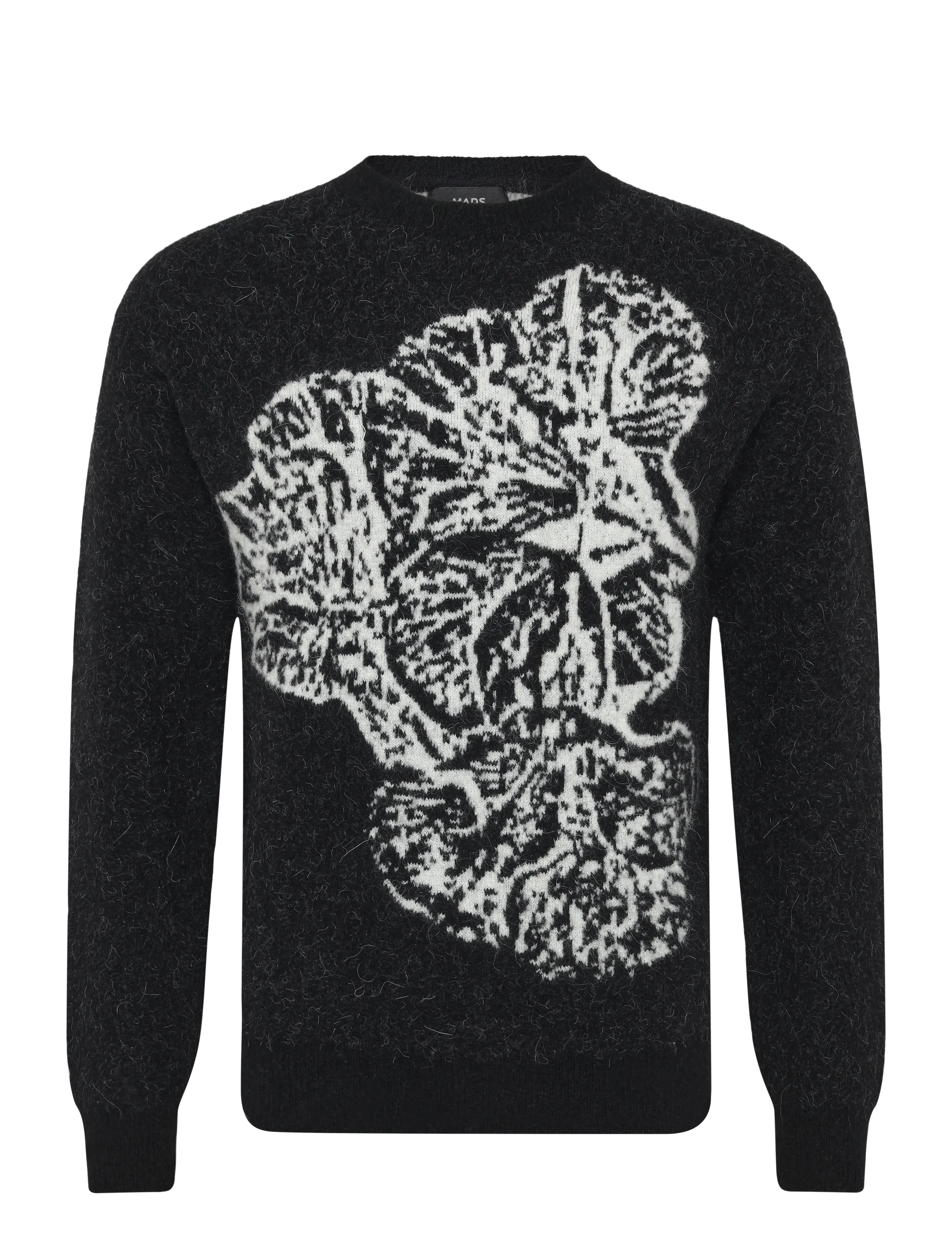 Mads Nørgaard Alpaca Wool Vilhelm Flower Knit - Strickmode - BLACK / black