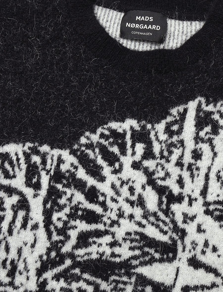 Mads Nørgaard - Alpaca Wool Vilhelm Flower Knit - black - 2