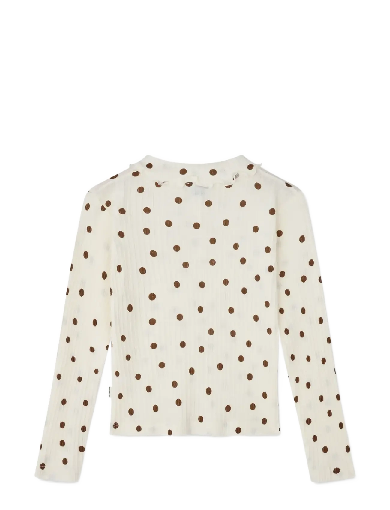Mads Nørgaard - Pointella Lakita Polo Tee L/S AOP - vanilla ice/cocoa - 1