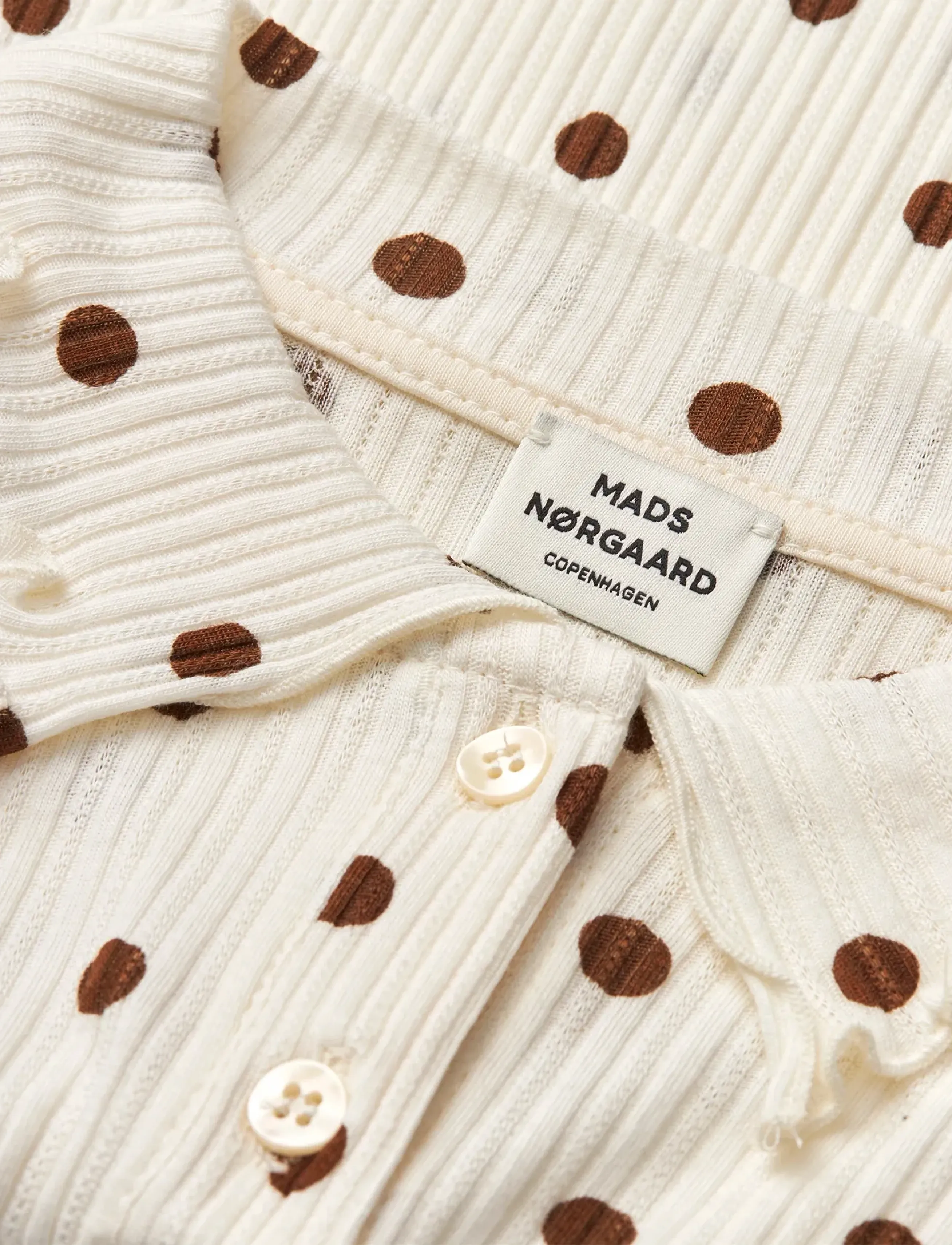 Mads Nørgaard - Pointella Lakita Polo Tee L/S AOP - vanilla ice/cocoa - 2