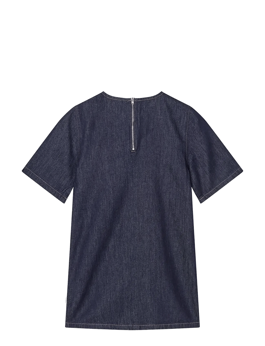 Mads Nørgaard - Cosy Denim Dolly Dress - lühikeste varrukatega vabaajakleidid - rinse - 1
