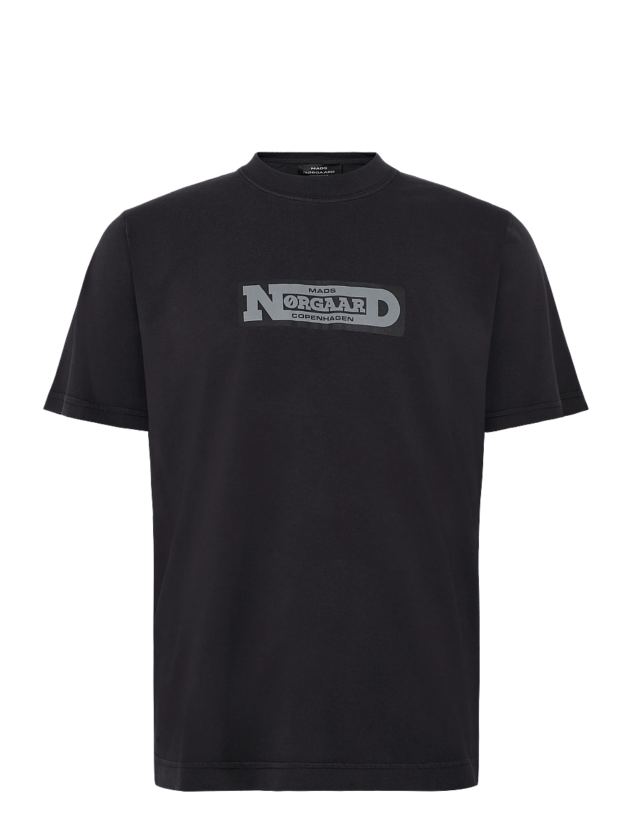 Mads Nørgaard - Cotton Jersey Print Frode Tee - kurzärmelige t-shirts - black - 1