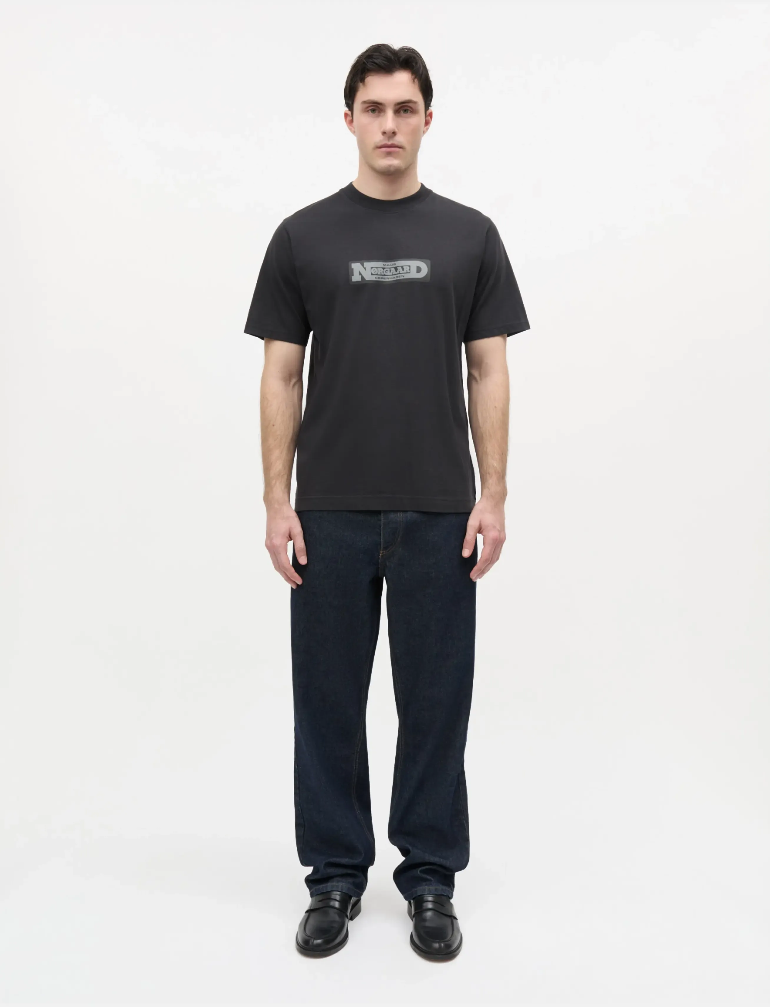Mads Nørgaard Cotton Jersey Print Frode Tee - Kleidung - BLACK / black