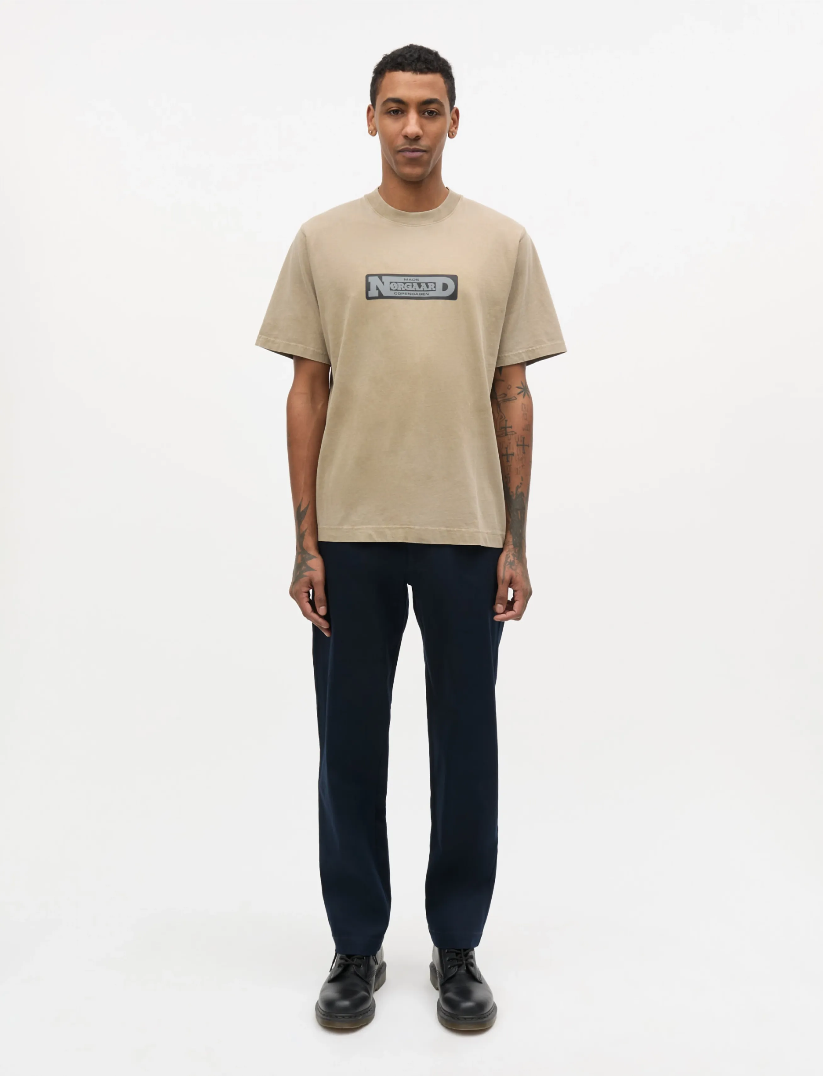 Mads Nørgaard Cotton Jersey Print Frode Tee - T-särgid - OVERLAND TREK / brown