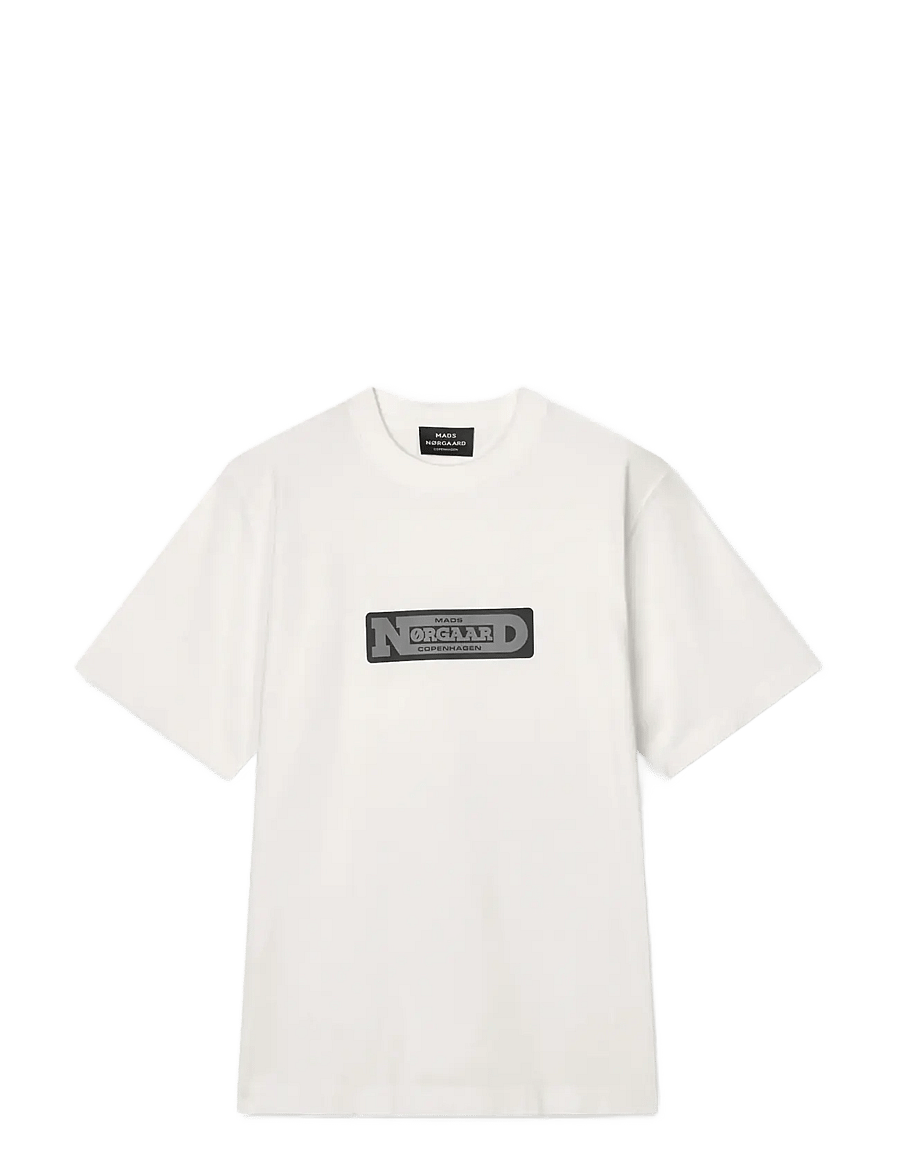 Mads Nørgaard - Cotton Jersey Print Frode Tee - kortærmede t-shirts - white - 0