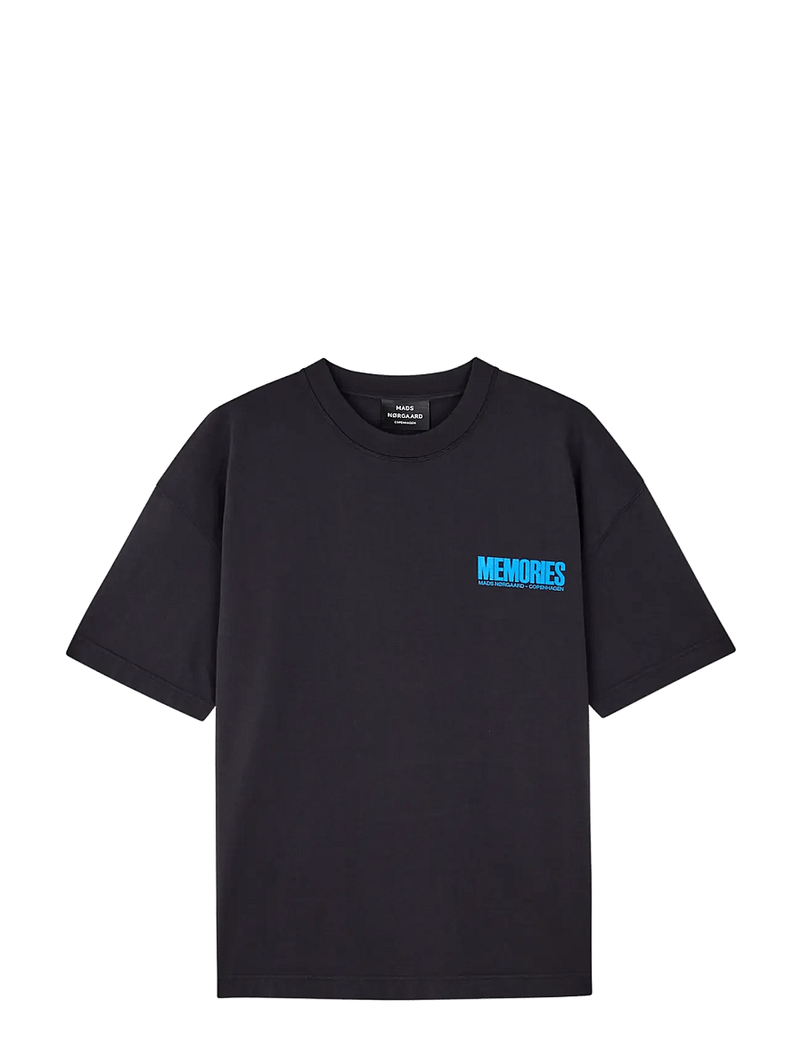 Mads Nørgaard - Open-End Dye Big Flower Tee - kurzärmelige t-shirts - black - 1