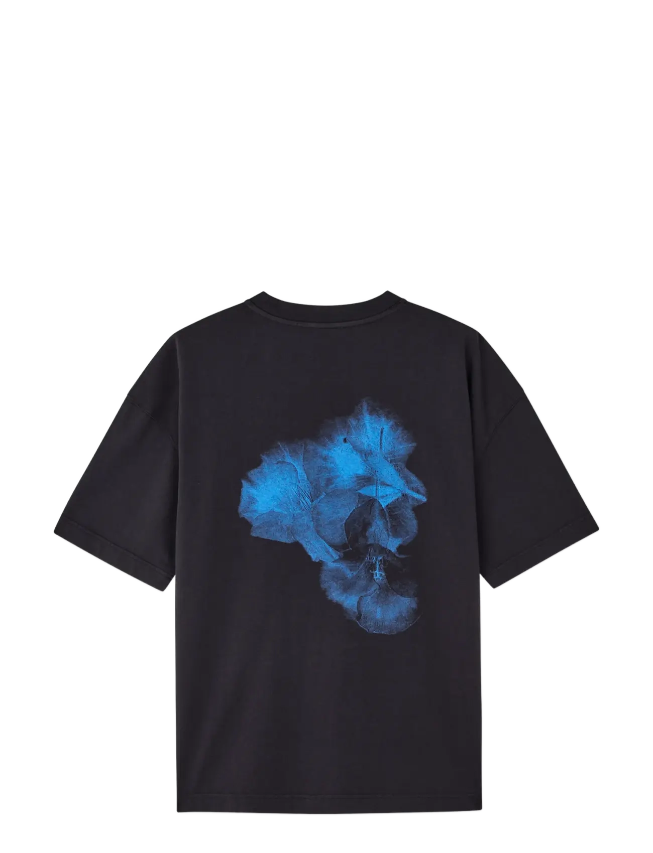Mads Nørgaard - Open-End Dye Big Flower Tee - kurzärmelige t-shirts - black - 2