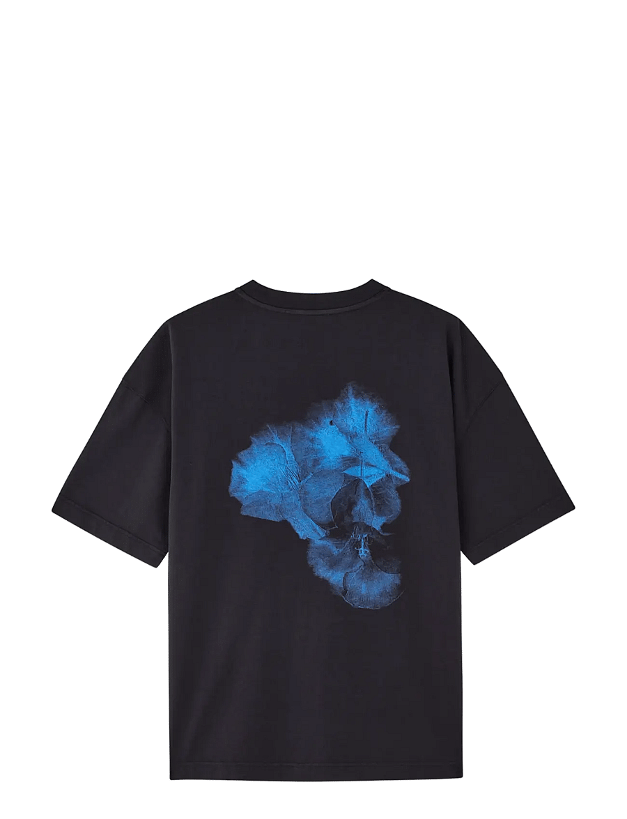 Mads Nørgaard - Open-End Dye Big Flower Tee - kurzärmelige t-shirts - black - 2