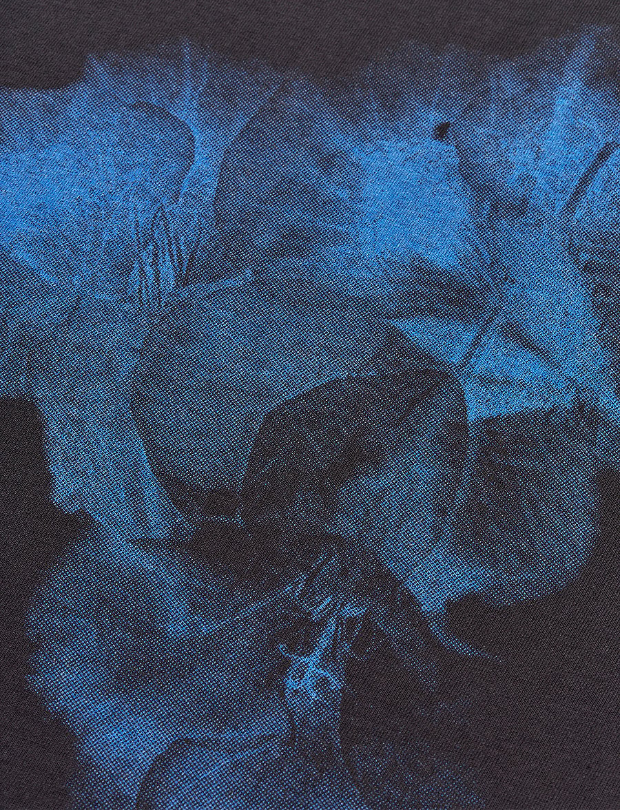 Mads Nørgaard - Open-End Dye Big Flower Tee - kurzärmelige t-shirts - black - 4