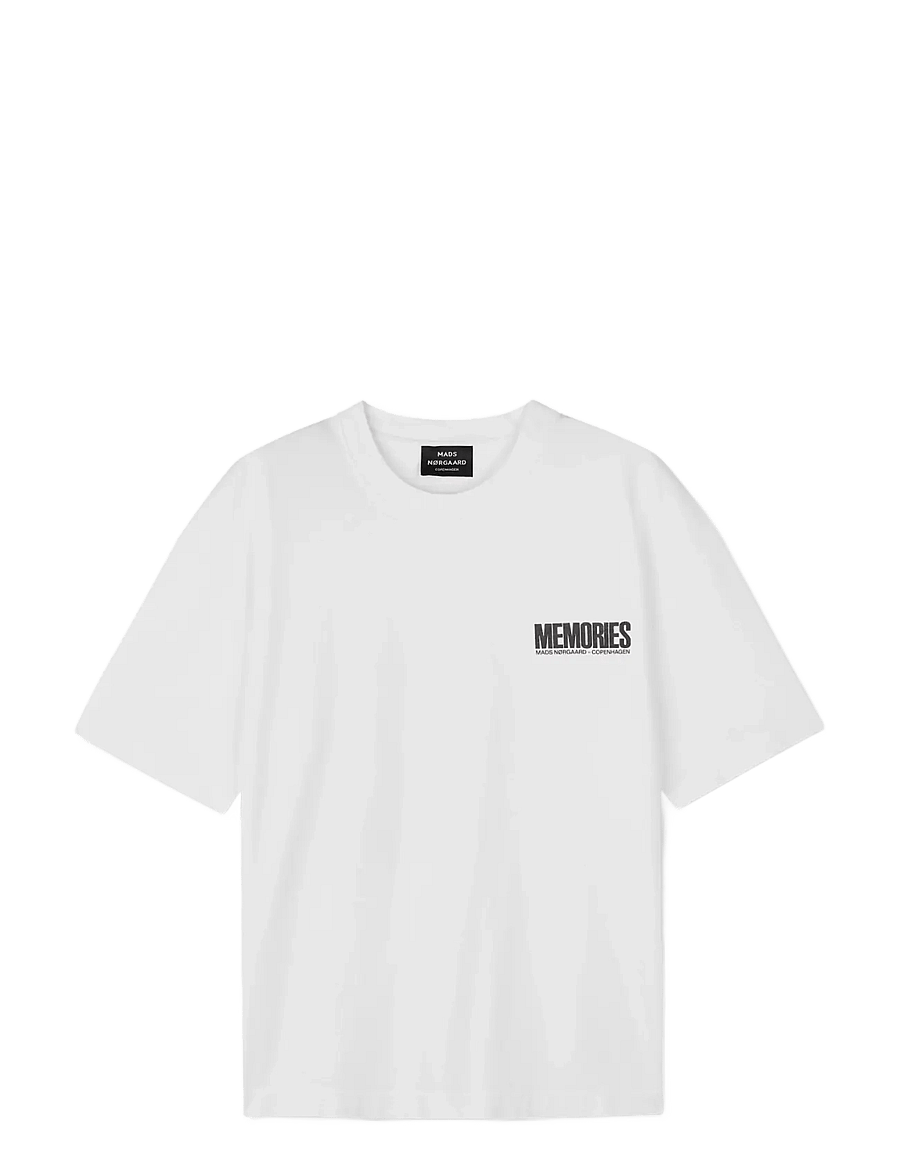 Mads Nørgaard - Open-End Dye Big Flower Tee - kortærmede t-shirts - white - 1