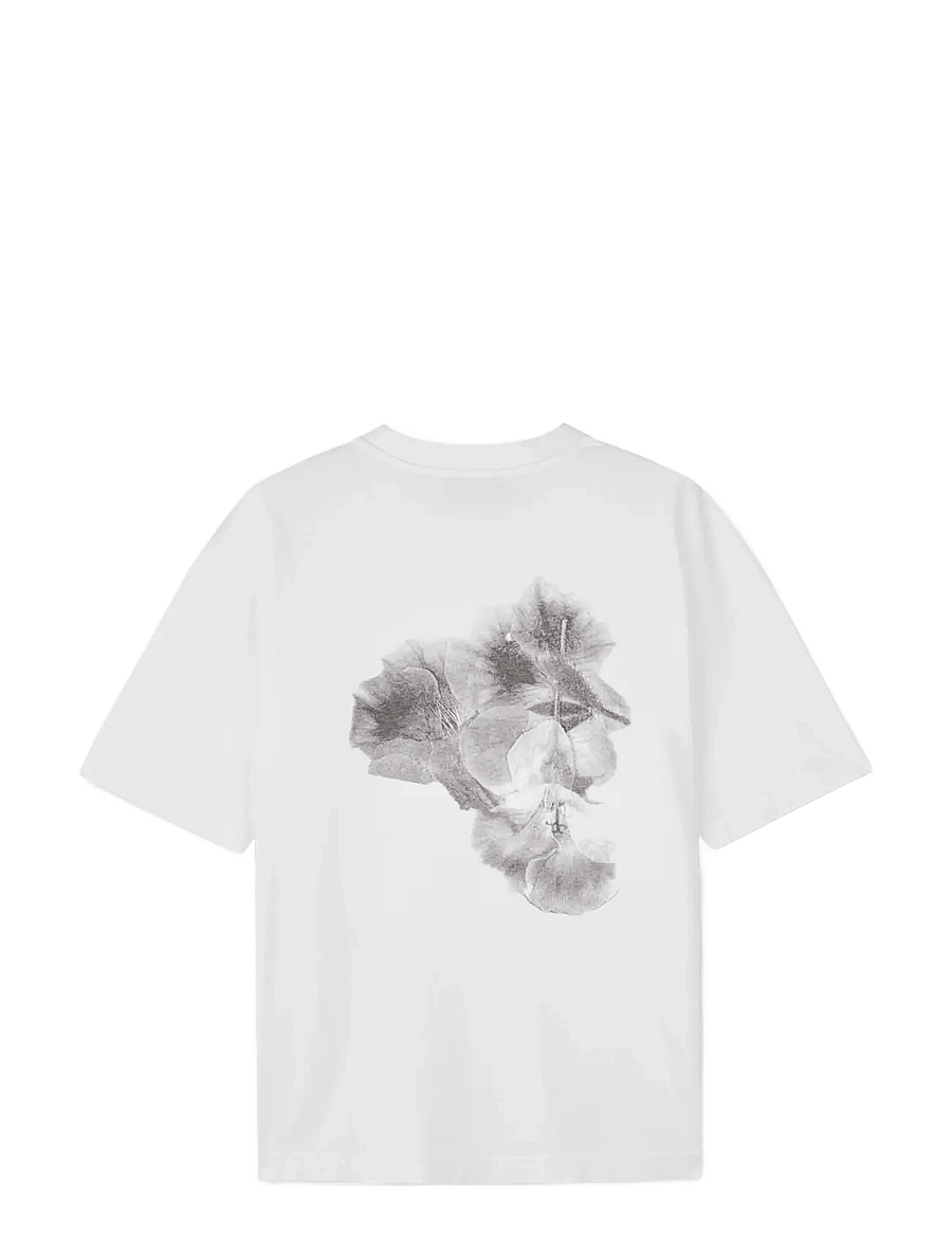 Mads Nørgaard - Open-End Dye Big Flower Tee - kortærmede t-shirts - white - 2