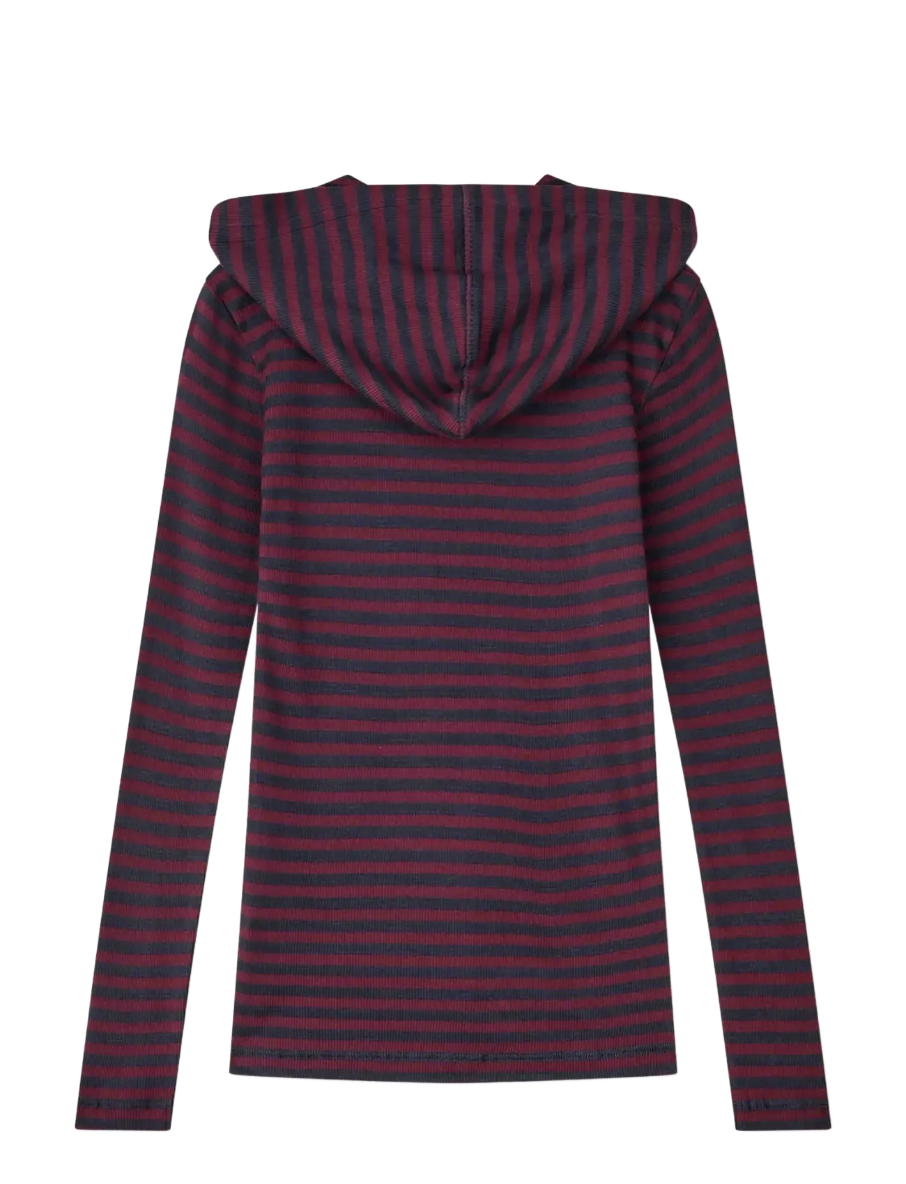 Mads Nørgaard - 2x2 Cotton Stripe Tally Hoodie - sky captain/winetasting - 1