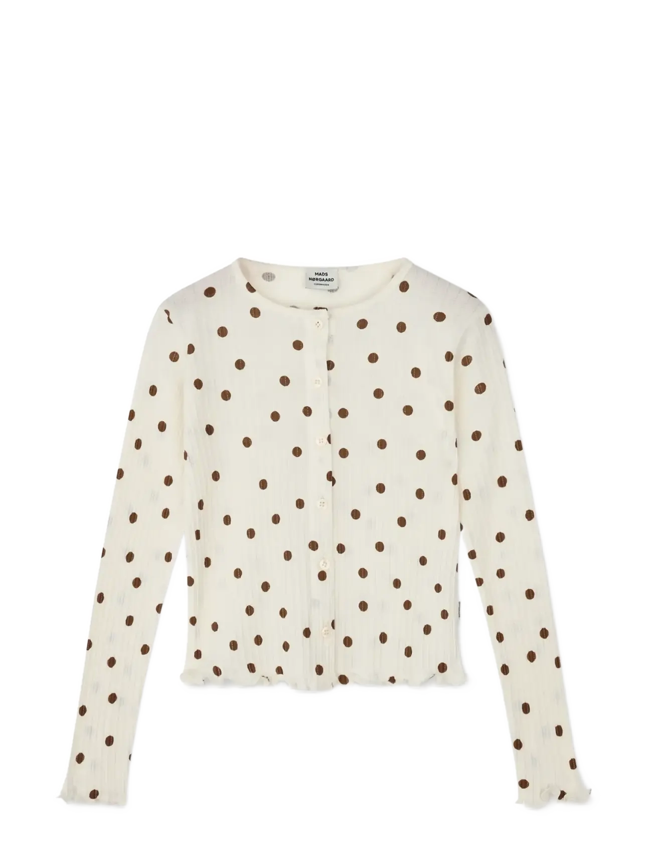 Mads Nørgaard Pointella Casandrina Cardigan AOP - Tøj - VANILLA ICE/COCOA / cream