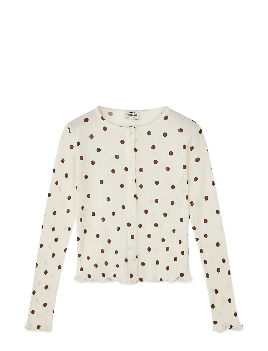 Mads Nørgaard - Pointella Casandrina Cardigan AOP - cardigans - vanilla ice/cocoa - 0