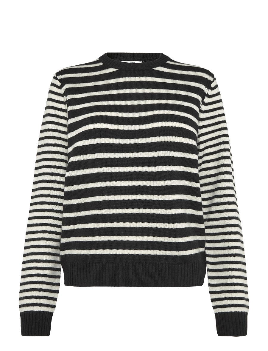 Mads Nørgaard - Amber Ingrid Knit - stickade tröjor - black/vanilla ice - 0