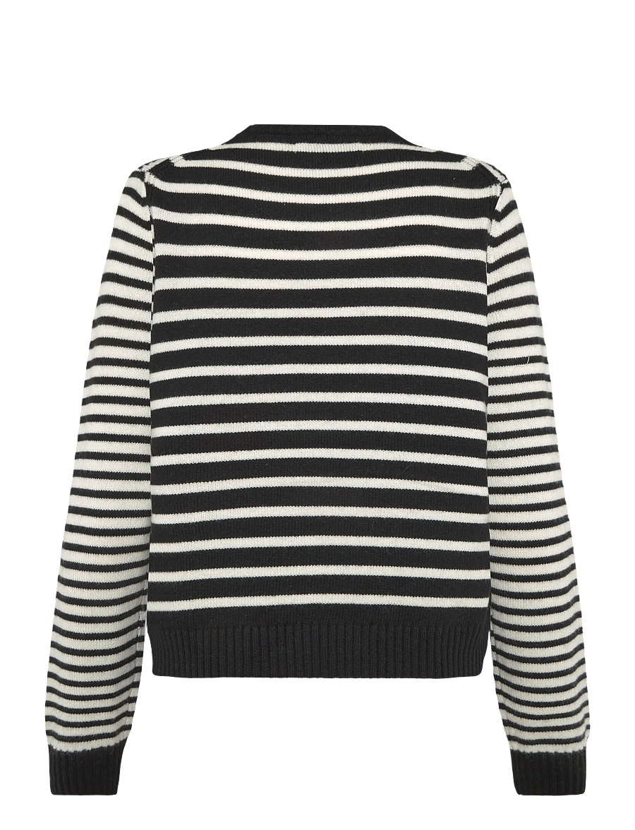Mads Nørgaard - Amber Ingrid Knit - stickade tröjor - black/vanilla ice - 1